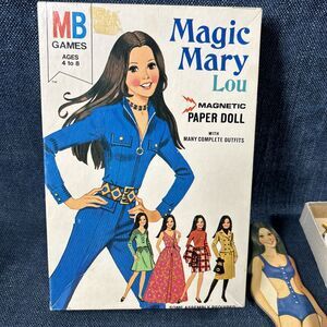 1972 Magic Mary Lou Paper Fashion Doll 13 Magnetic Outfits 4010-4 Milton Bradley